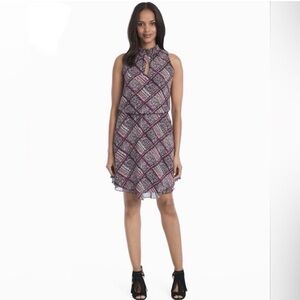 White House Black Market Purple Plaid Mini Dress